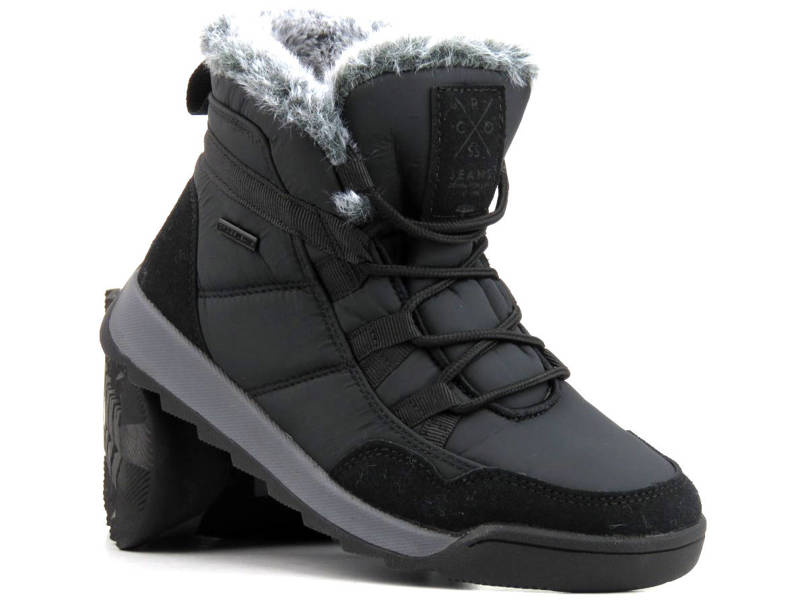 Teplé dámské šněrovací boty do sněhu - CROSS JEANS KK2R4016C, černé