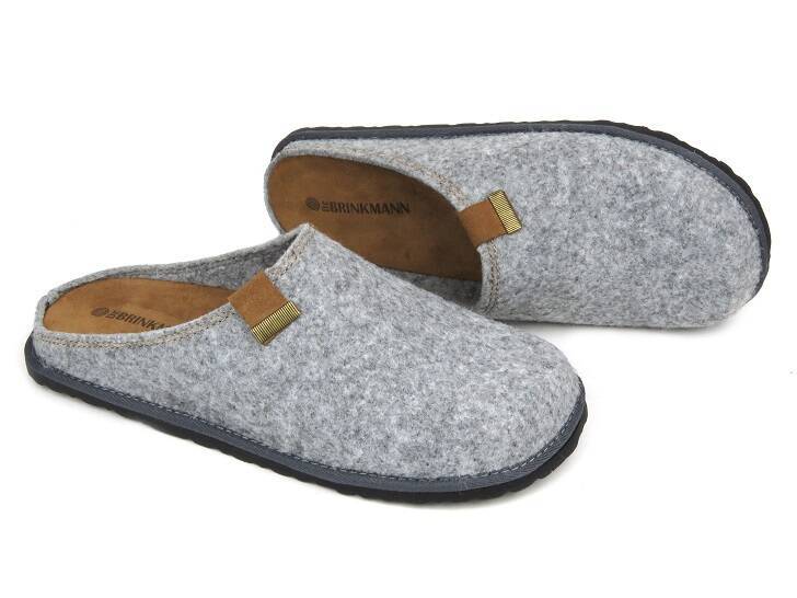 Teplé pánské pantofle z přírodní plsti - Brinkmann 220024-91, šedé