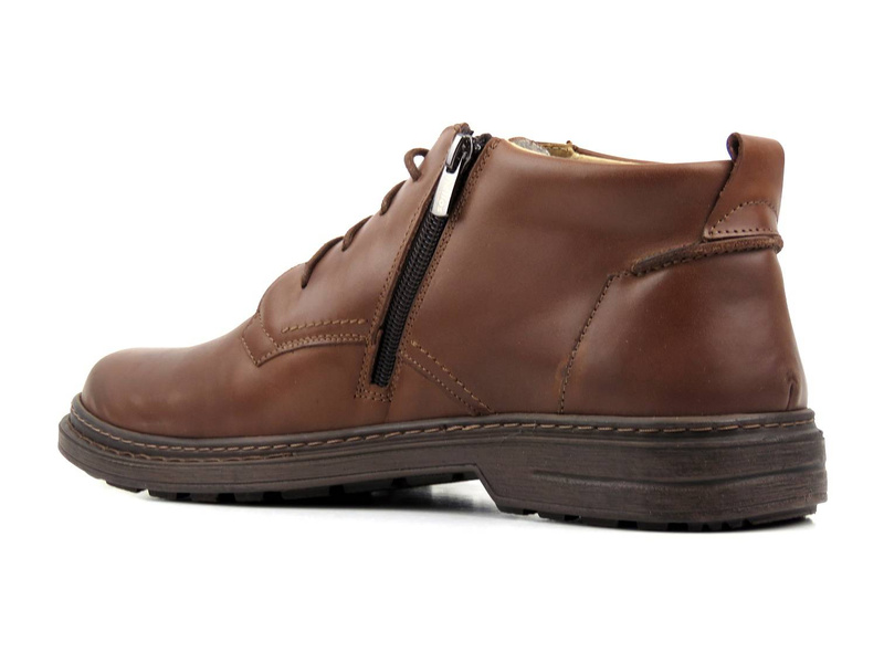 Pánské kožené boty zateplené ovčí vlnou - HELIOS Komfort 884-1, hnědé