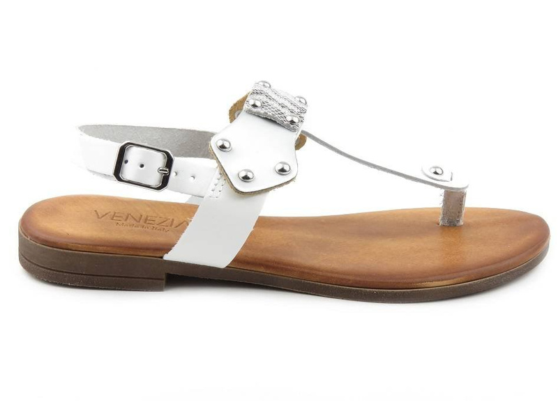Dámské kožené sandály, žabky - VENEZIA B2 6666, bílá