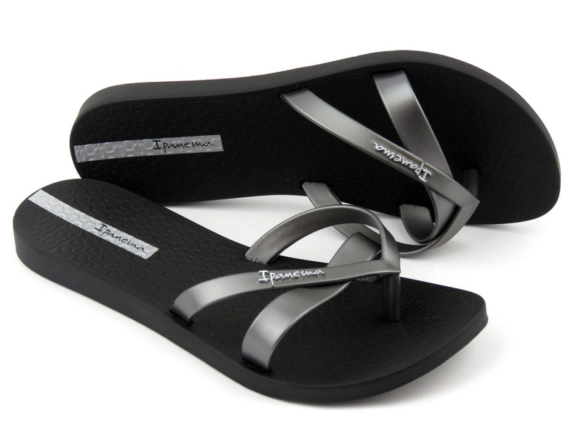 Vodotěsné dámské žabky IPANEMA 81805, černo-stříbrné