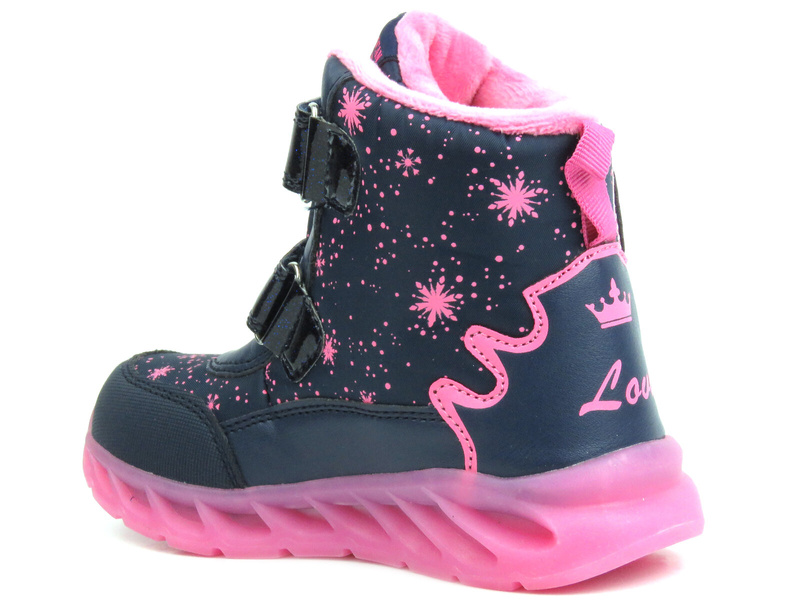 Dětské sněhule, svítící - AMERICAN CLUB ES 146/23, tmavě modrá