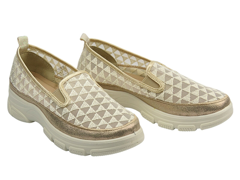 Dámské nazouvací polobotky béžové Potocki 25-103302