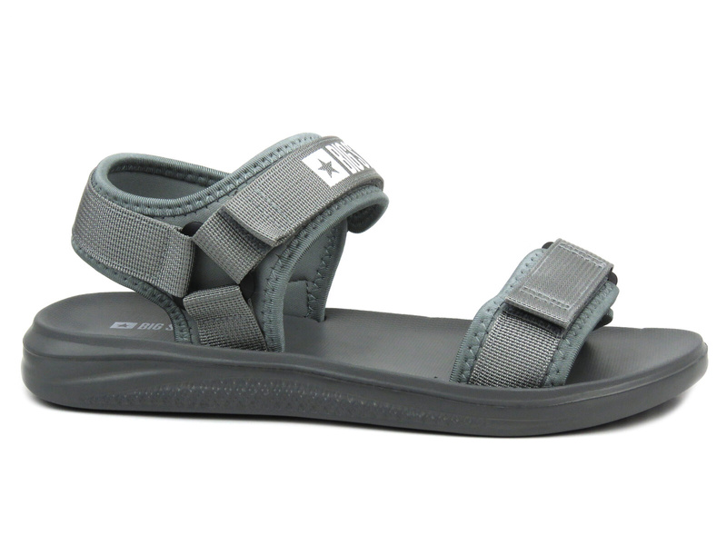 Pánské sportovní sandály na suchý zip - Big Star HH174843, šedé