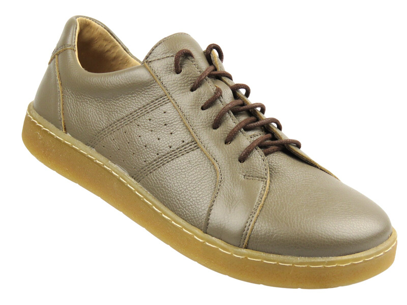 Pánské barefoot kožené minimalistické polobotky olivové Helios Komfort 829