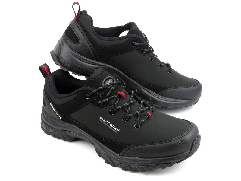 Pánské softshellové trekingové kalhoty - AMERICAN CLUB Softshell WT91/22, černé