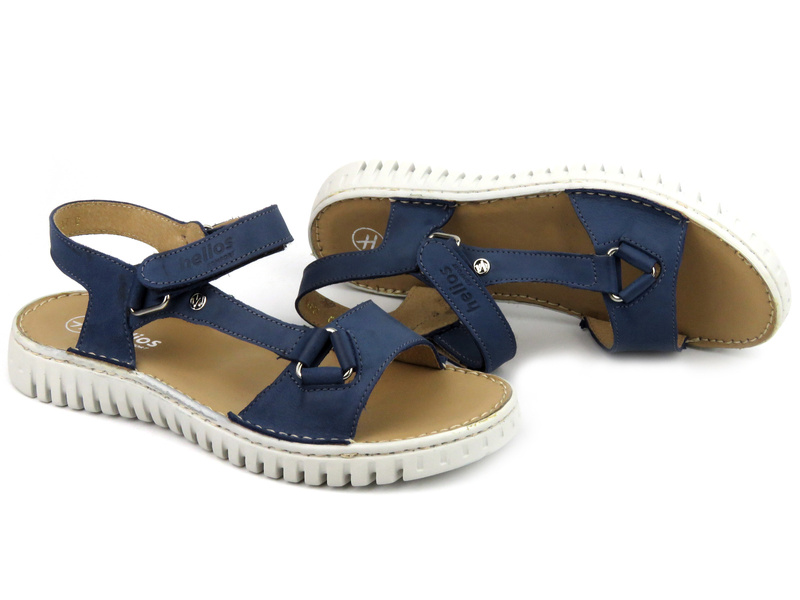 Kožené dámské sandály polské značky HELIOS Komfort 249S, tmavě modrá