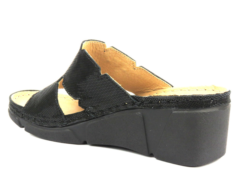 Pohodlné, měkké dámské žabky HELIOS Komfort 131, černé