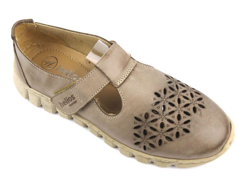 Dámská jarní kožená polobotka - Helios Comfort 421, béžová