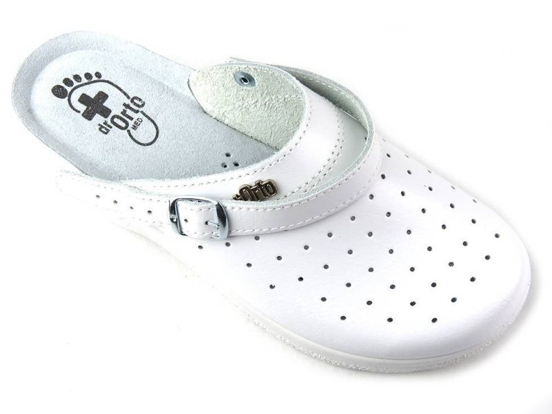 Kožené dámské sanitární a zdravotní pantofle - Dr Orto 157D002, bílé