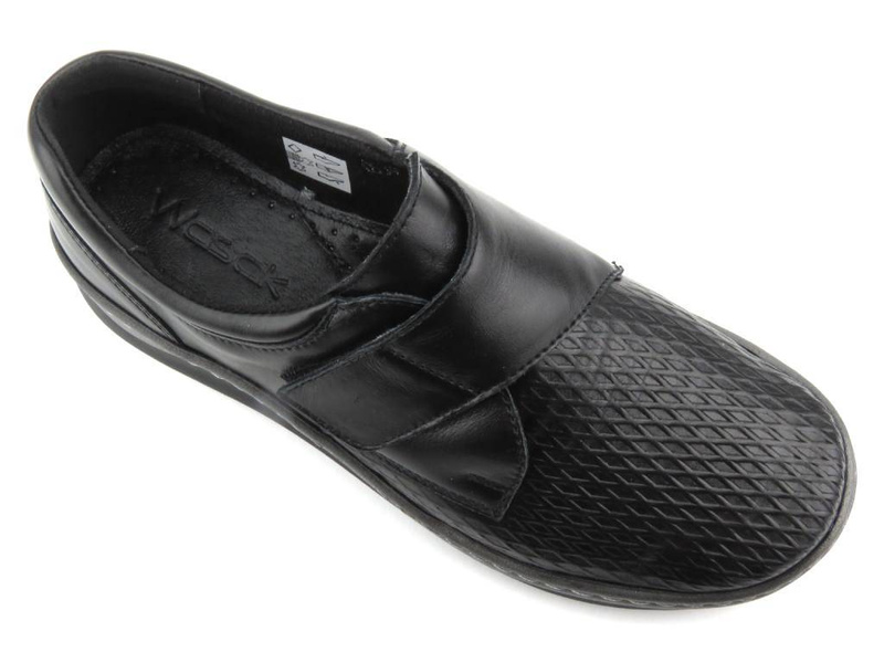 Dámské kožené boty na suchý zip - Wasak 0539, černá