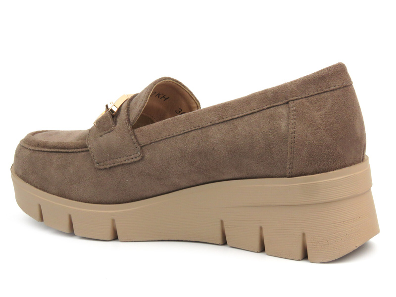 Elegantní dámské boty na klínku - Potocki 24-12372, khaki