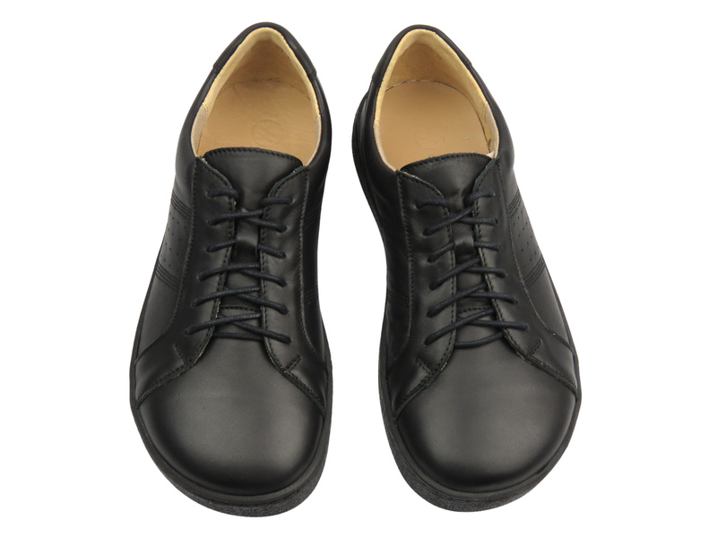 Barefoot kožené minimalistické polobotky pánské černé Helios Komfort 829