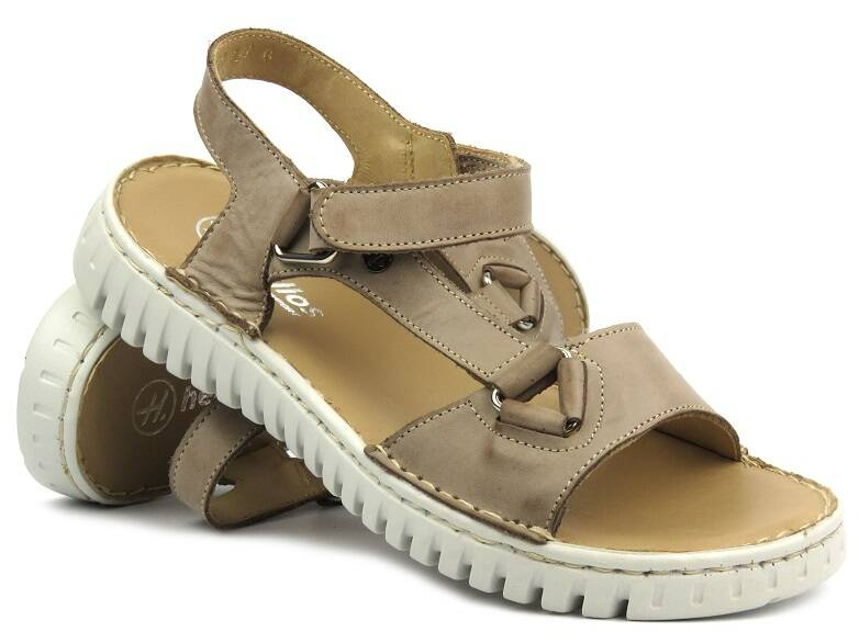 Dámské kožené sandály od polské značky - HELIOS Komfort 249S, béžové