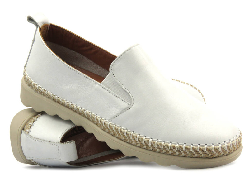 Dámské kožené polobotky - Artiker 54C0642, bílá