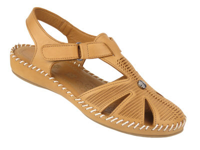 Dámské hnědé kožené sandály Nika Comfort 0613-051