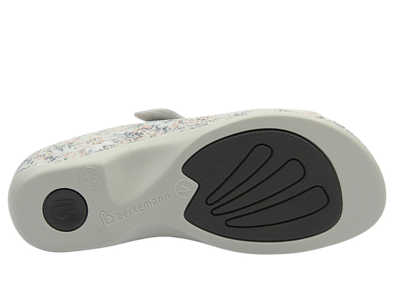 Dámské sandály na suchý zip bílé květy BERKEMANN Franziska 01007-054*