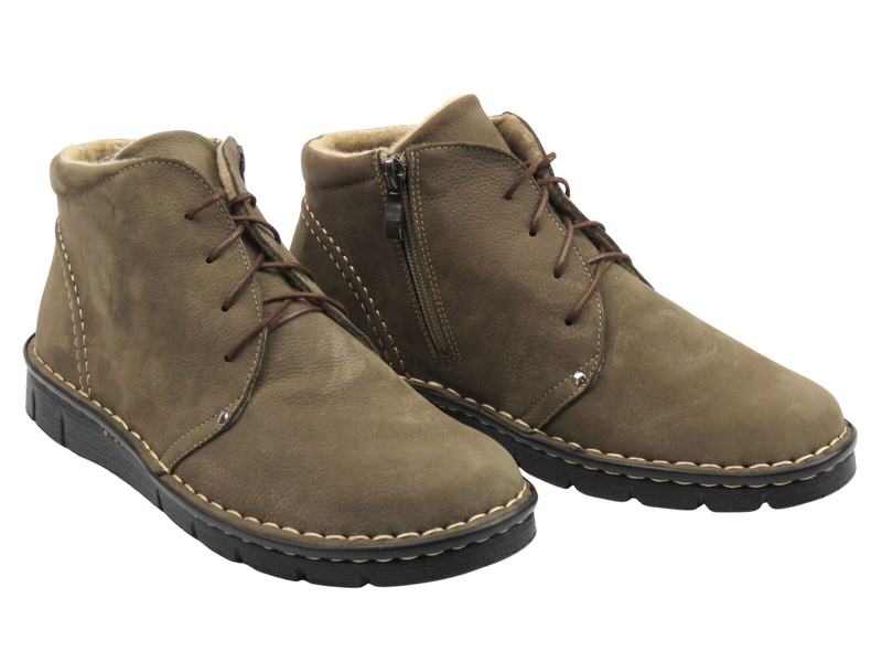 Dámské barefoot kožené minimalistické kotníkové boty hnědé Nika Komfort 838