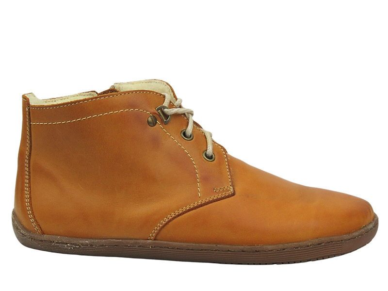 Dámské barefoot kotníkové boty Helios Komfort 501P, světle hnědé, minimalistické