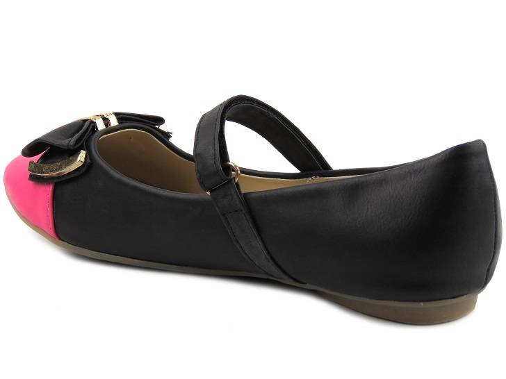 Dětské dívčí boty Badoxx 5BL-111 černé barvy s růžovou špičkou