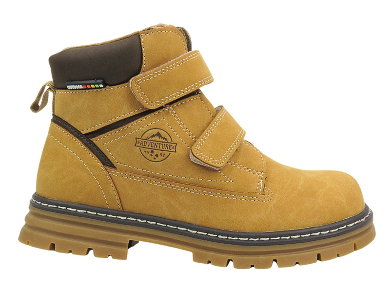 Dětské boty American Club na suchý zip - XD 99/23, hnědé