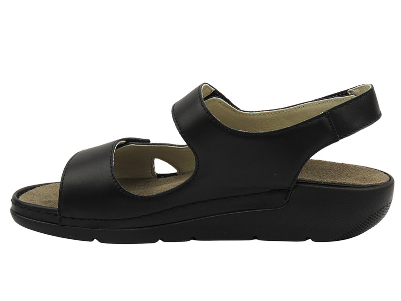 Dámské sandály na suchý zip Berkemann černé Leona 01468-071