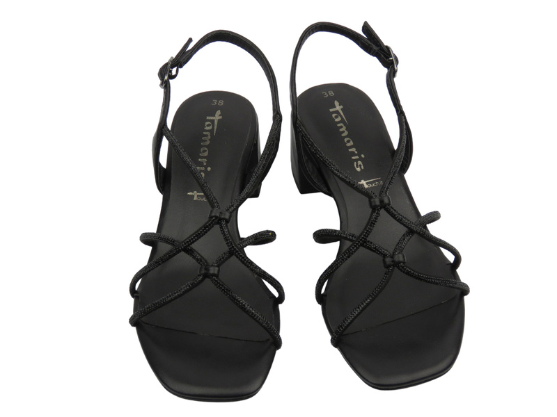 Elegantní dámské sandály na podpatku černé Tamaris 1-28236-42