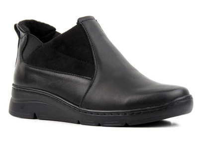 Dámské kožené Chelsea boots - HELIOS Komfort 500, černé