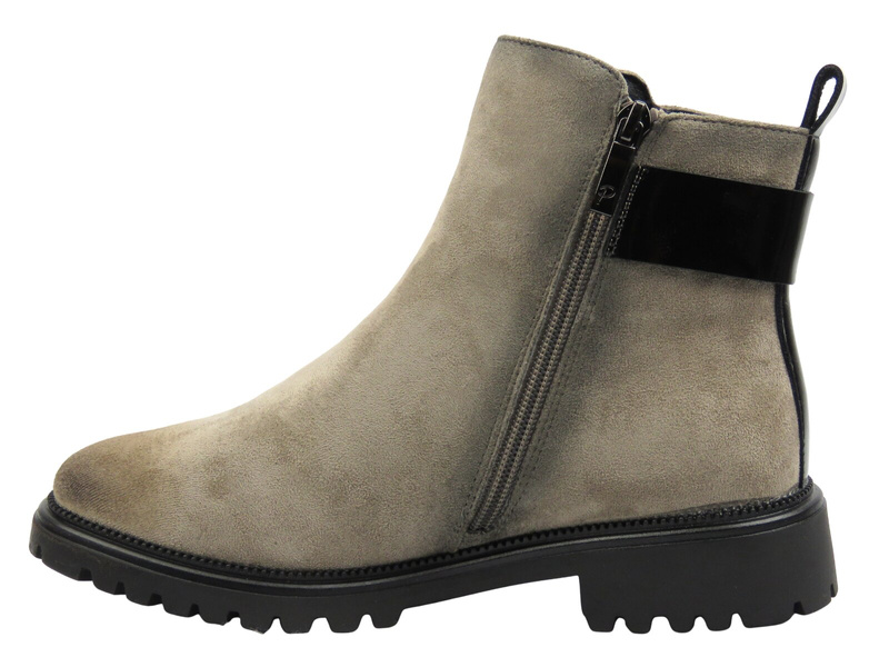 ZATEPLENÉ DÁMSKÉ KOTNÍKOVÉ BOTY KHAKI Potocki 25-19314