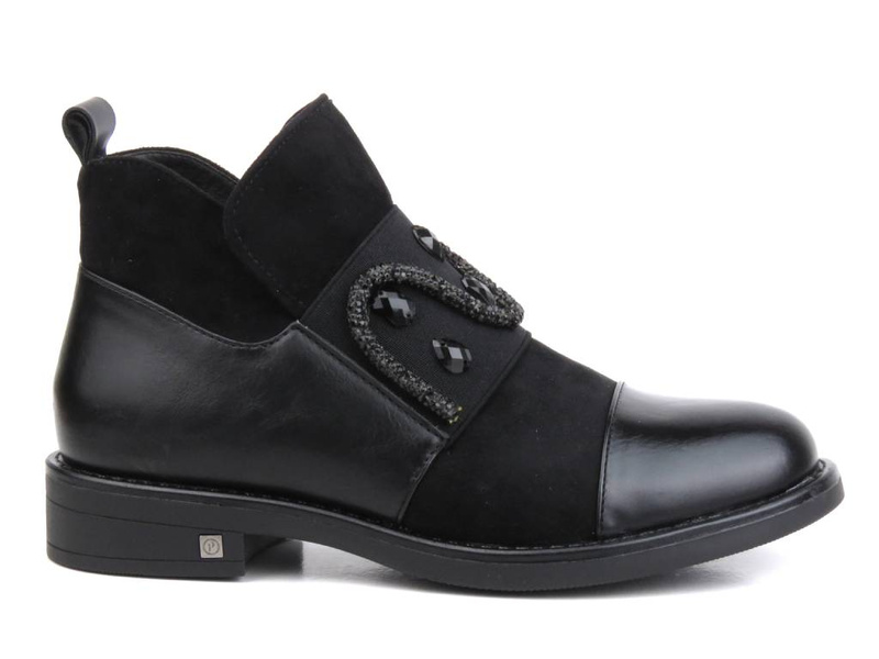 Zateplené dámské kotníkové boty - Potocki 23-12213, černé