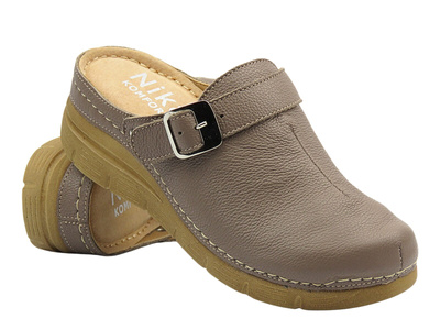 Pohodlné dámské žabky, dřeváky se silnou podrážkou - HELIOS Komfort 280, tmavě modrá