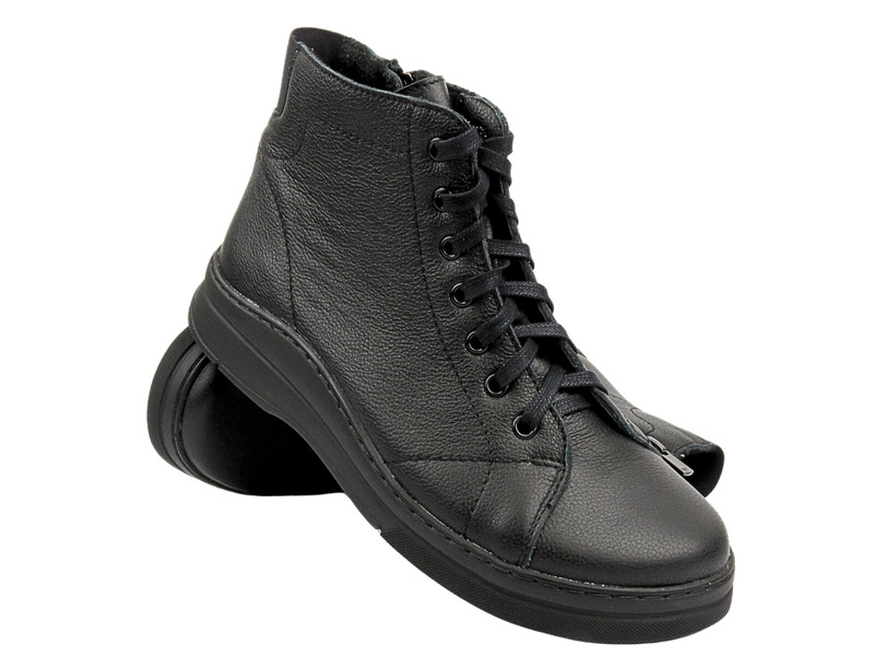 Dámské boty zateplené plstí - HELIOS Comfort 517, černá 3