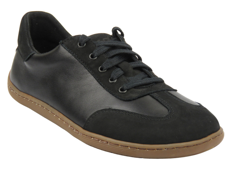 Barefoot kožené minimalistické černé dámské polobotky Wasak 0744 v šířce H