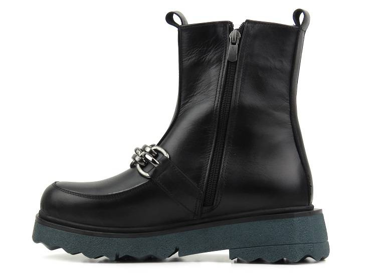 Dámské kotníkové boty zdobené řetízkem - VENEZIA 0071048, černé