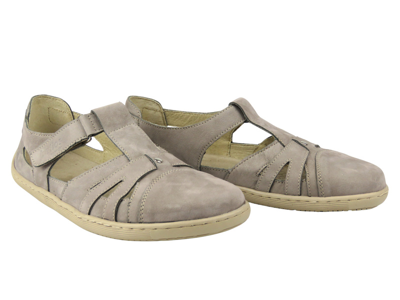 Pohodlné dámské minimalistické barefoot polobotky z přírodní kůže Helios Komfort 466, grafitové