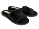 Dámské pantofle s umělou kožešinou bez krku - INBLU EK-11/2 Black Slip-On