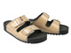 Dámské kožené nazouváky s nastavitelnými pásky HELIOS Comfort 169, Cappuccino