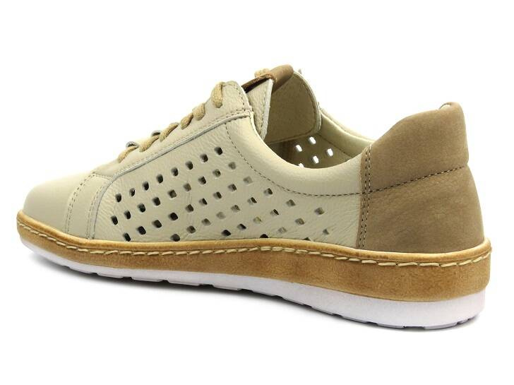 Dámské kožené boty - Wasak 0688, ecru