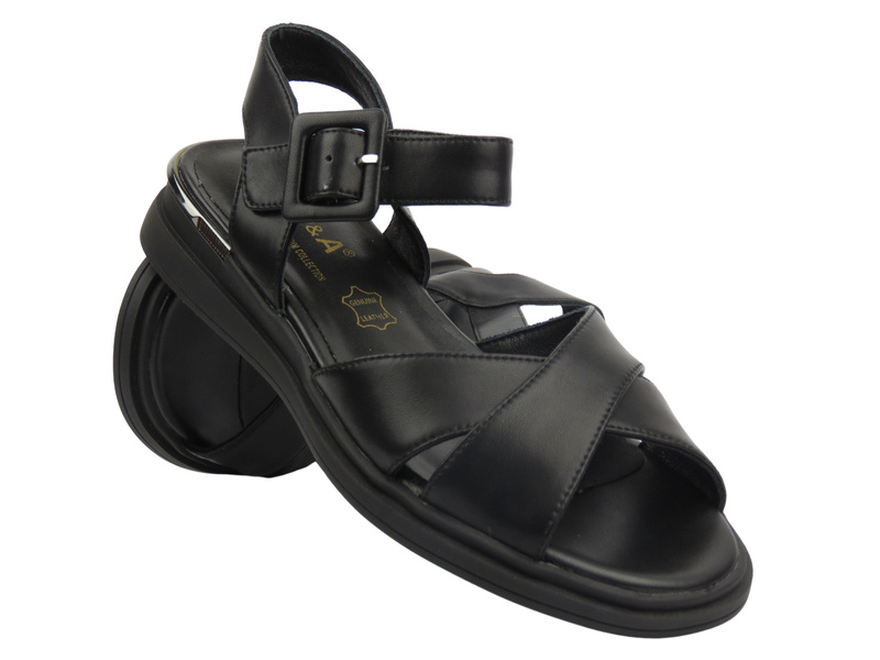 Dámské sandály na platformě - S. Barski CR51-473, černé