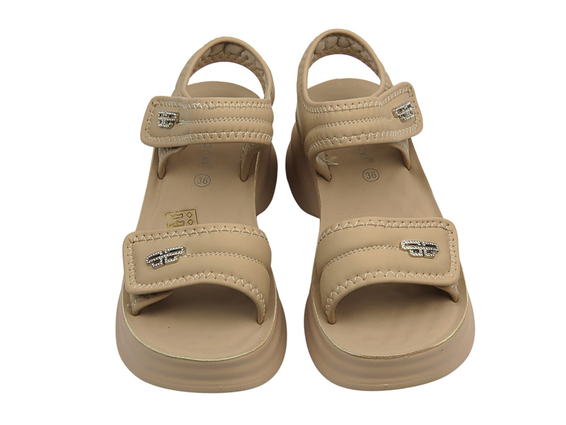 Dámské sandály na silné podrážce béžové Potocki 25-105300