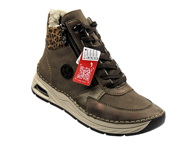 Dámské zateplené kotníkové boty - RIEKER 44565-25, hnědé