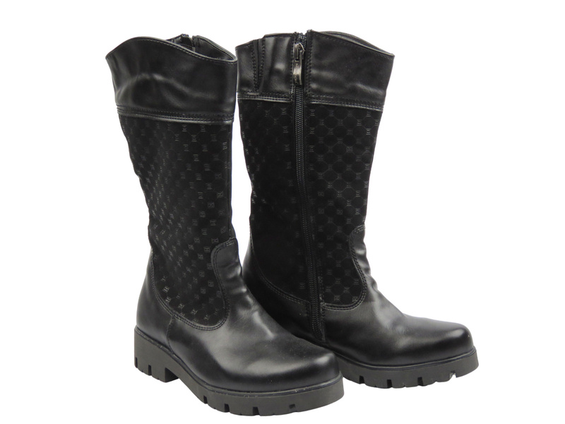 Pohodlné dětské kozačky z eko kůže KORNECKI 06401, černé