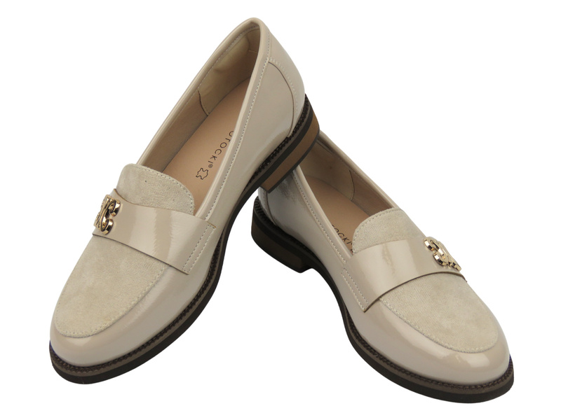 Elegantní dámské polobotky, mokasíny – Potocki 25-12570, béžové