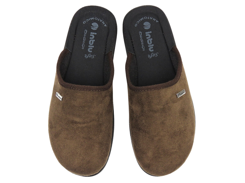 Pohodlné pánské pantofle INBLU DG-75U, tmavě hnědé