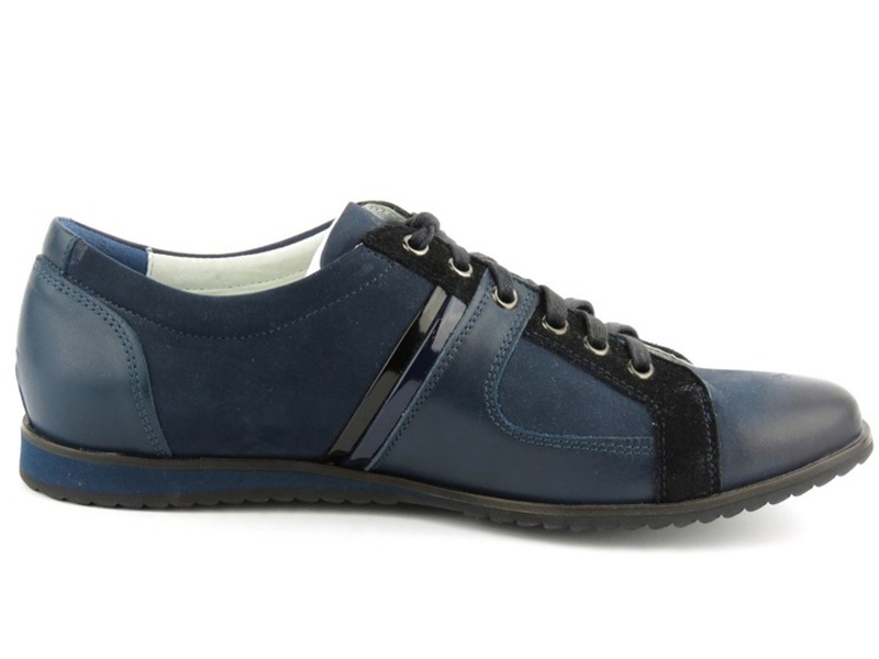 CONHPOL 987 kožená pánská sportovní obuv, tmavě modrá