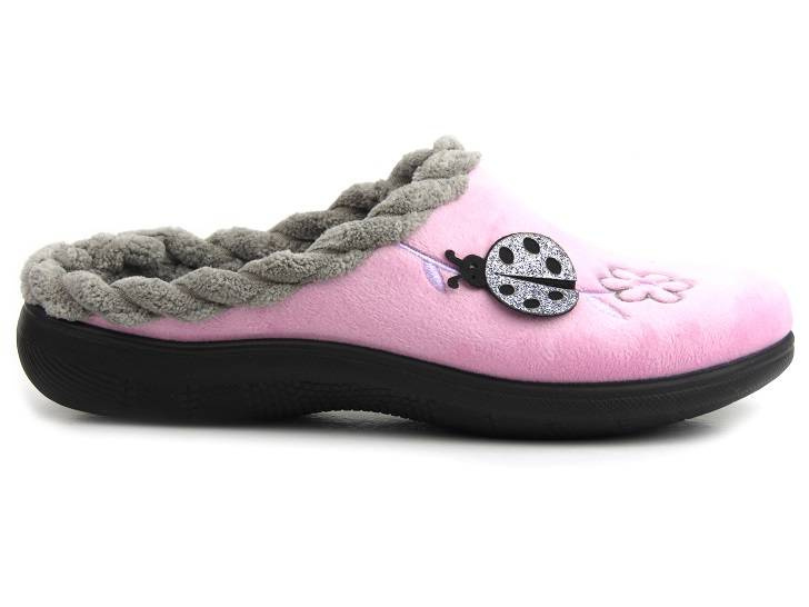 Dámské pantofle s jemně masírující vložkou - INBLU EC-84, růžové s beruškou