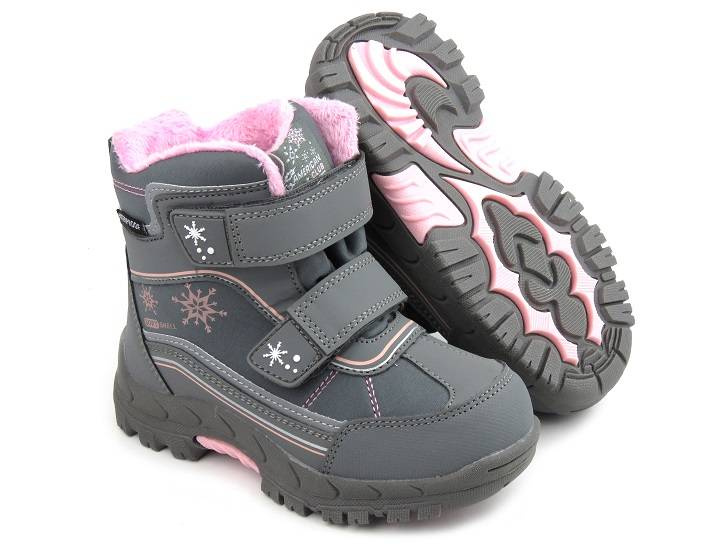 Dětské sněhule na suchý zip - AMERICAN CLUB Softshell HL 39/22, šedé