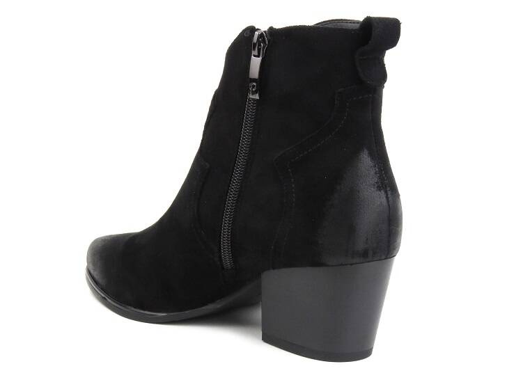 Dámské kotníkové boty na vysokém podpatku - Potocki 23-12186-černé