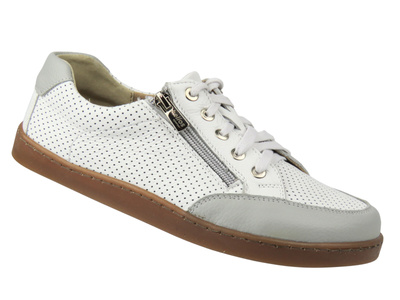 Barefoot kožené minimalistické dámské polobotky Helios Komfort 470, bílé 4