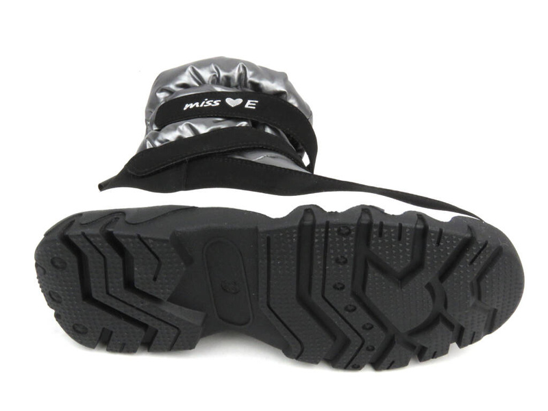 Teplé dětské sněhule - MISS E 23DZ23-6578, šedé a černé